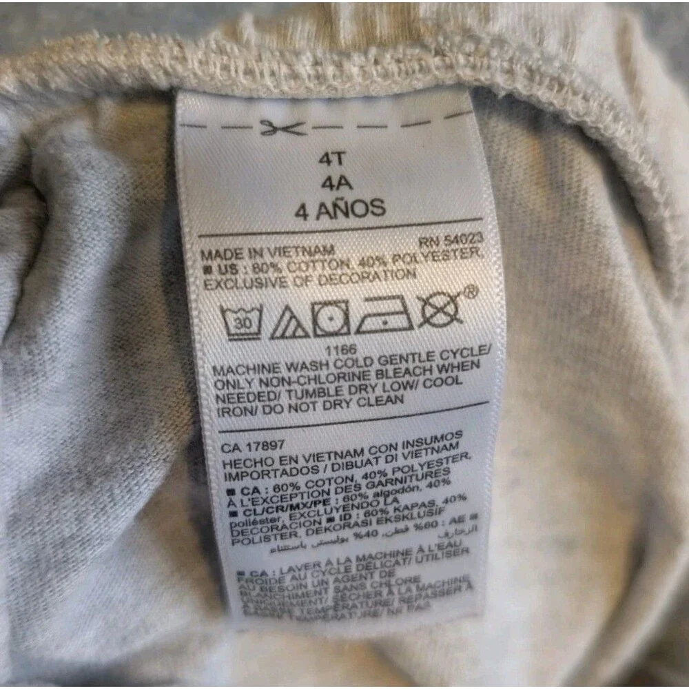 Old Navy Toddler Girl Size 4T Gray White Elastic Waist Athletic Shorts